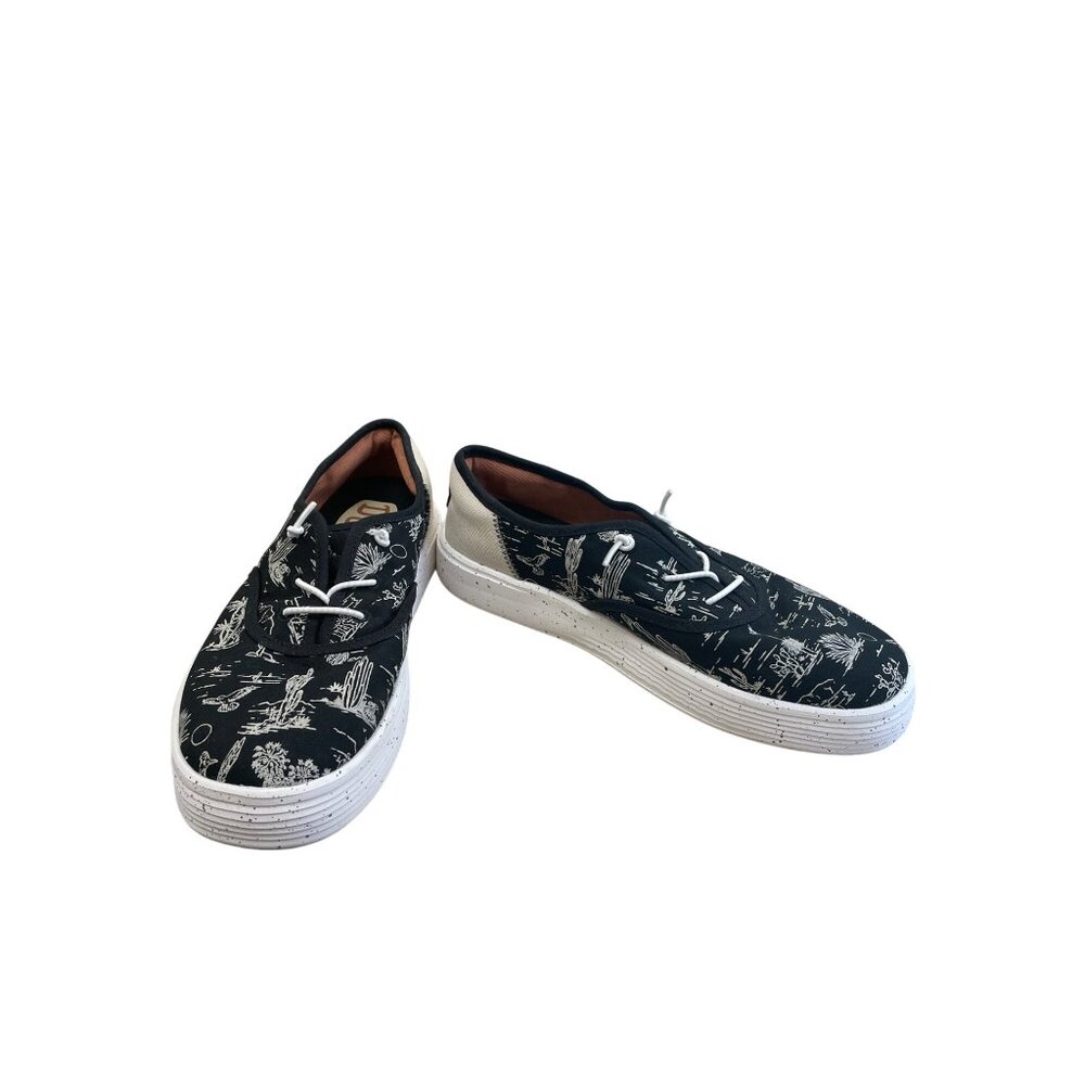 Hey Dude Mens Black desert print Casual Slip-On Lace Shoes Size 8 SKU 8410